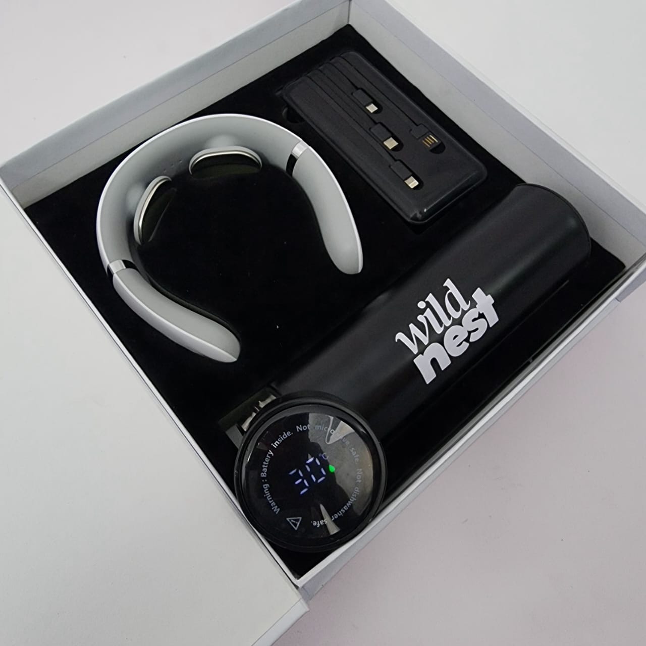 Smart Flask, Neck Massager & Powerbank Set